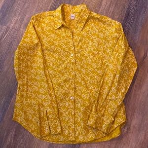 GAP mustard floral 100% cotton blouse.